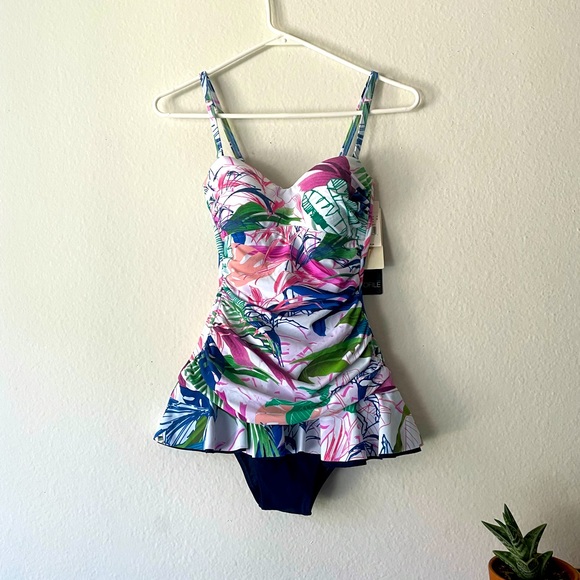 GOTTEX One piece Tropicana Bandeau Swimdress - Picture 6 of 11